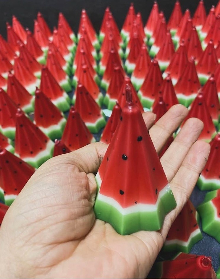 شمع هندوانه چند وجهی ( 30 عددی )